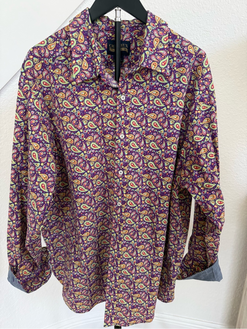 Daniel Cremieux Purple Paisley Cotton Button-Down Shirt